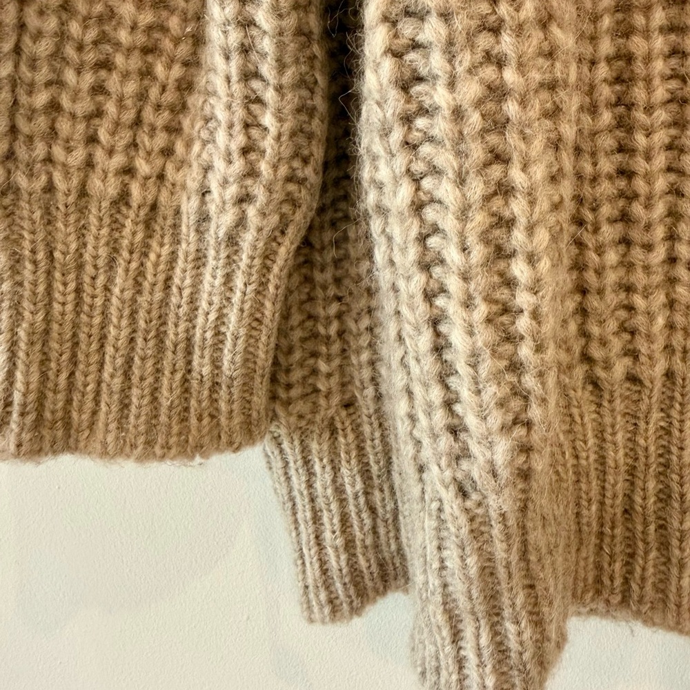 Jenni Kayne Alpaca Oversized Cocoon V Neck Cardigan Oatmeal XS - Picture 5 of 15